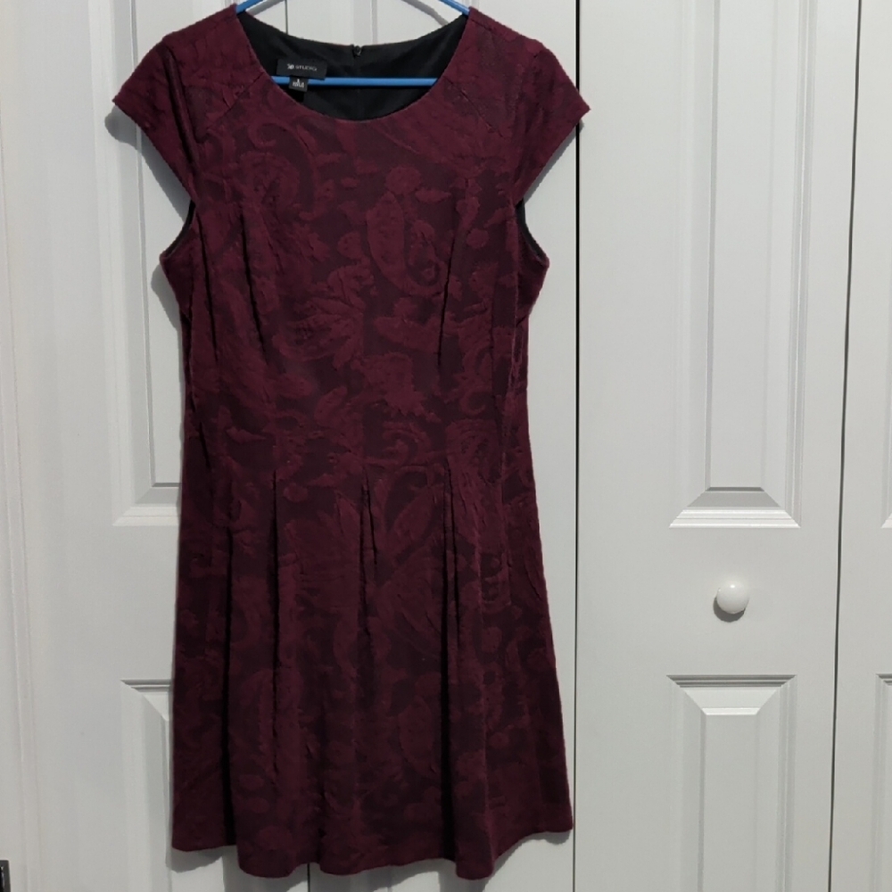 Dark Red Maroon Cap Sleeve Dress